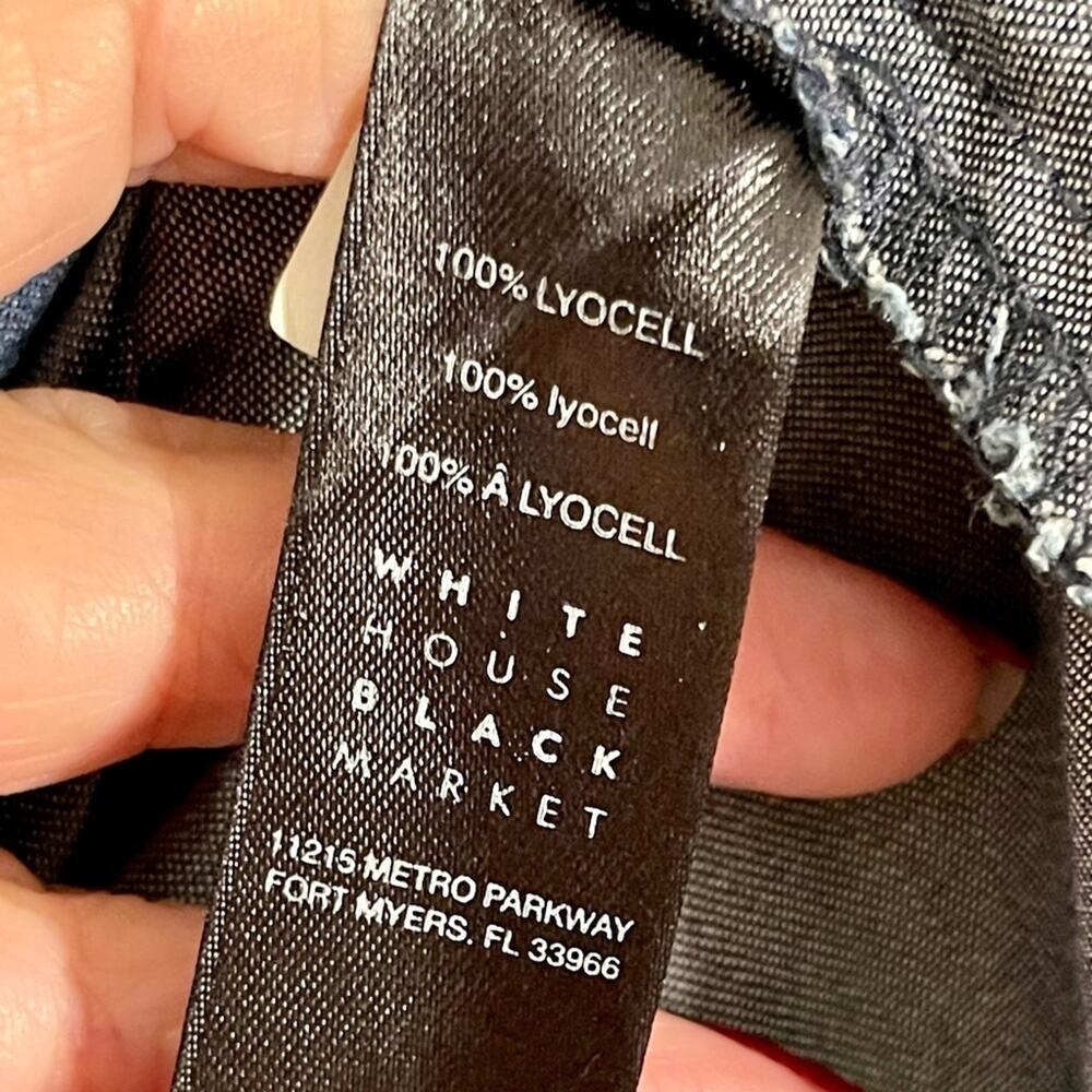 WHBM The Carmen Lyocel Denim Bell-Sleeve Blouse Size 6 Petite - Picture 9 of 11